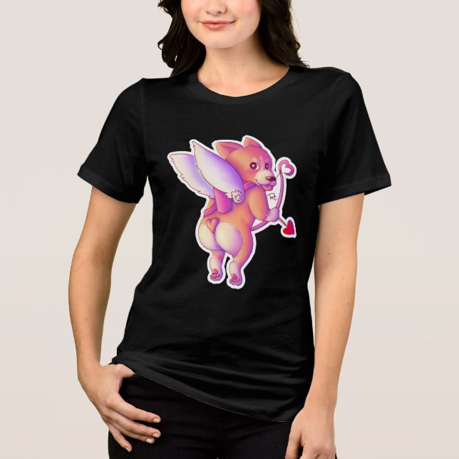 Cupid Corgi T Shirt (Framsida)