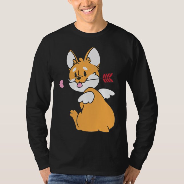 Cupid Corgi T Shirt (Framsida)