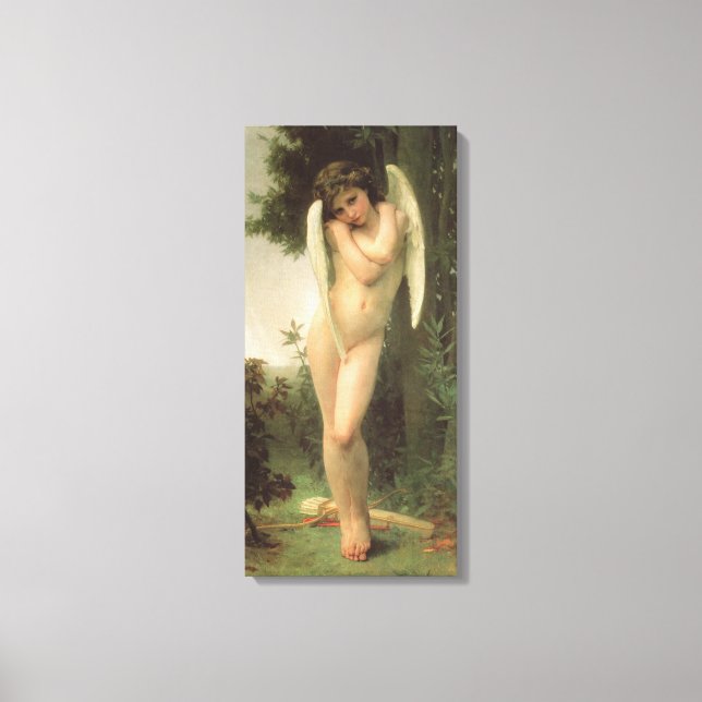 Cupid (Cupidon) Angel Porträtt av Bouguereau Canvastryck (Framsida)