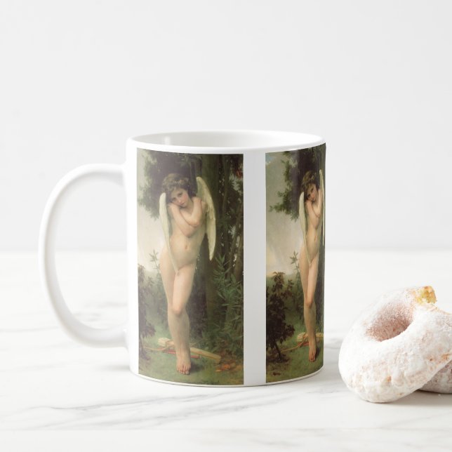 Cupid (Cupidon) Angel Porträtt av Bouguereau Kaffemugg (Med munk)