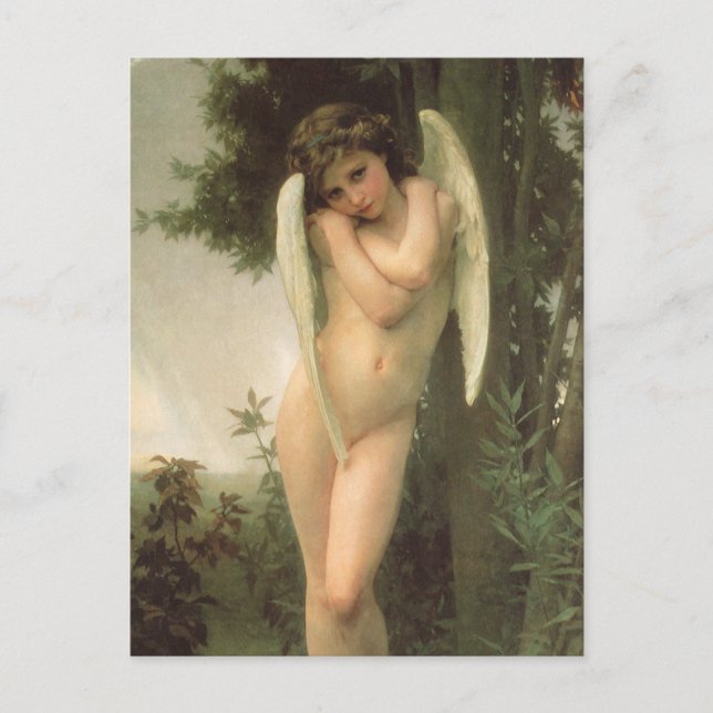 Cupid (Cupidon) Angel Porträtt av Bouguereau Vykort (Framsida)