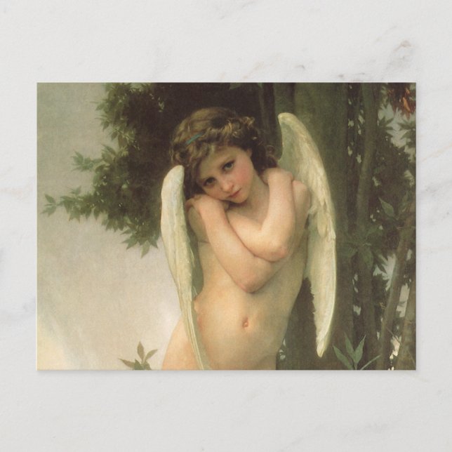 Cupid (Cupidon) Angel Porträtt av Bouguereau Vykort (Framsida)
