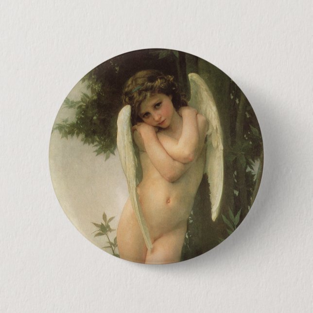 Cupid (Cupidon) Ängelporträtt av Bouguereau Knapp (Framsida)