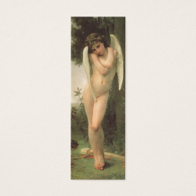 Cupid (Cupidon) Ängelporträtt av Bouguereau Litet Visitkort (Framsidan)