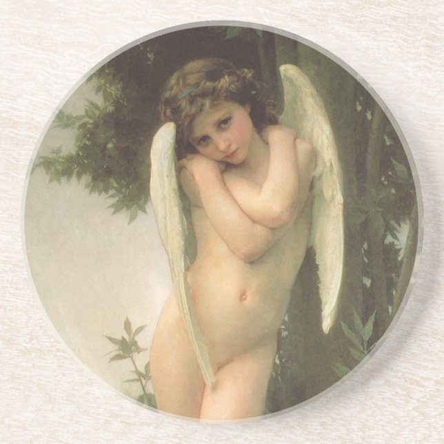 Cupid (Cupidon) Ängelporträtt av Bouguereau Underlägg Sandsten (Framsidan)