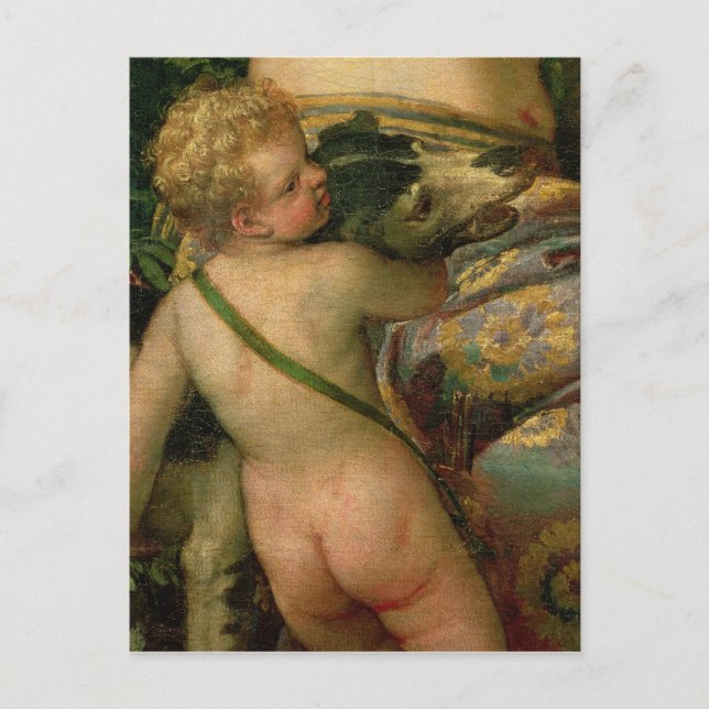 Cupid, detalj från Venus och Adonis, 1580 Vykort (Framsida)