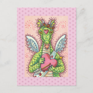 CUPID-DRAGON, HJÄRTA OCH PÄRGFANTASIVVALENTINER HELG VYKORT