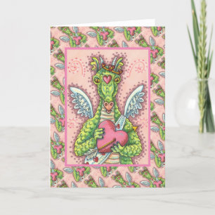 CUPID-DRAGON, HJÄRTA OCH PÄRGFANTASIVVALENTINER HELGKORT