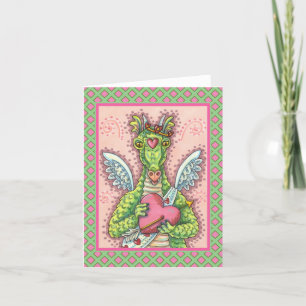 CUPID-DRAGON, HJÄRTA OCH PÄRGFANTASIVVALENTINER HELGKORT