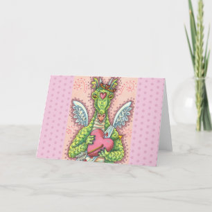 CUPID-DRAGON, HJÄRTA OCH PÄRGFANTASIVVALENTINER HELGKORT