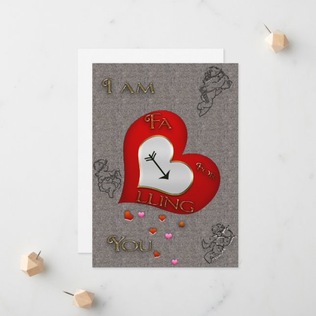 Cupid Falling-meddelande Meddelande (Fram/Back In Situ)