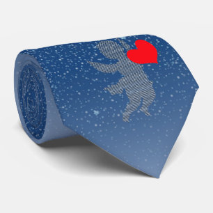 Cupid form och rött hjärta, cupid silhuette slips