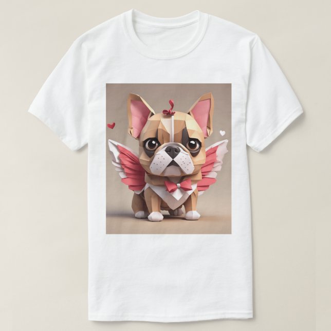 Cupid Frenchie T Shirt (Design framsida)