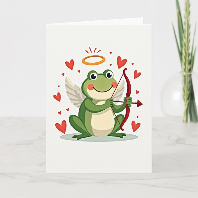 Cupid Frog Love Card Kort (Framsida)