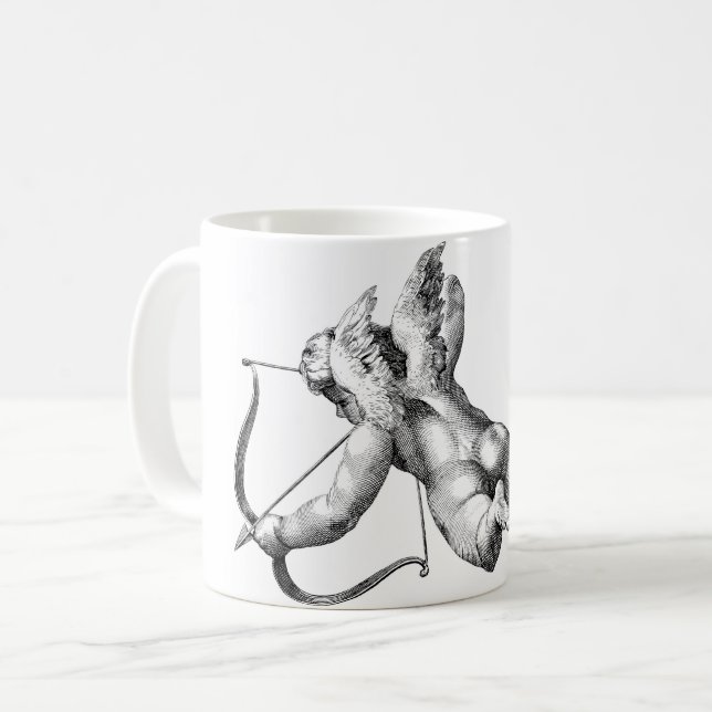 Cupid God vid Kärlek Kaffemugg (Framsida vänster)