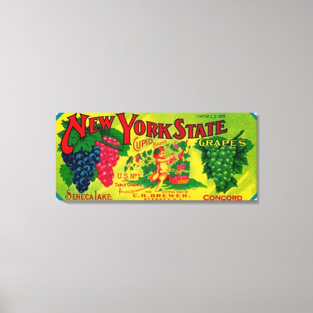 Cupid Grape LabelStarkey, NY Canvastryck (Framsida)