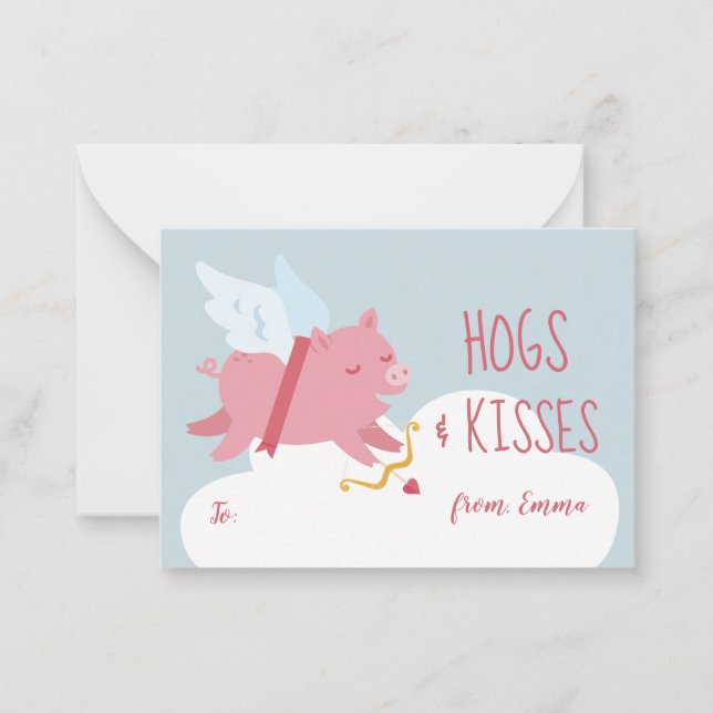 Cupid Gris Activity Classroom Valentine Anteckningskort (Framsida)