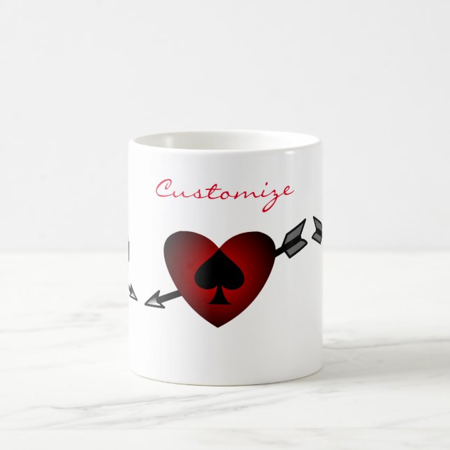 Cupid Heart Black Spade Thunder_Cove Kaffemugg (Center)