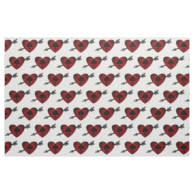 Cupid Heart Black Spade Thunder_Cove Tyg (Fat Quarter)