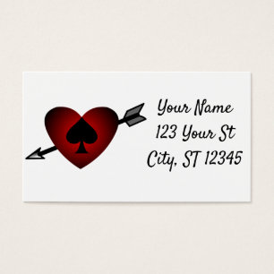 Cupid Heart Black Spade Thunder_Cove Visitkort