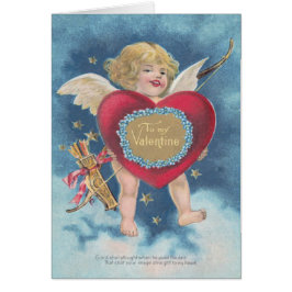 Cupid Heart Bow Arrow Stars Clouds Heavens Hälsningskort