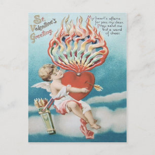 Cupid Heart Fire Kaleidoscope Vykort