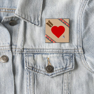 Cupid Heart med Arrow Romantic Valentines Mönster Knapp