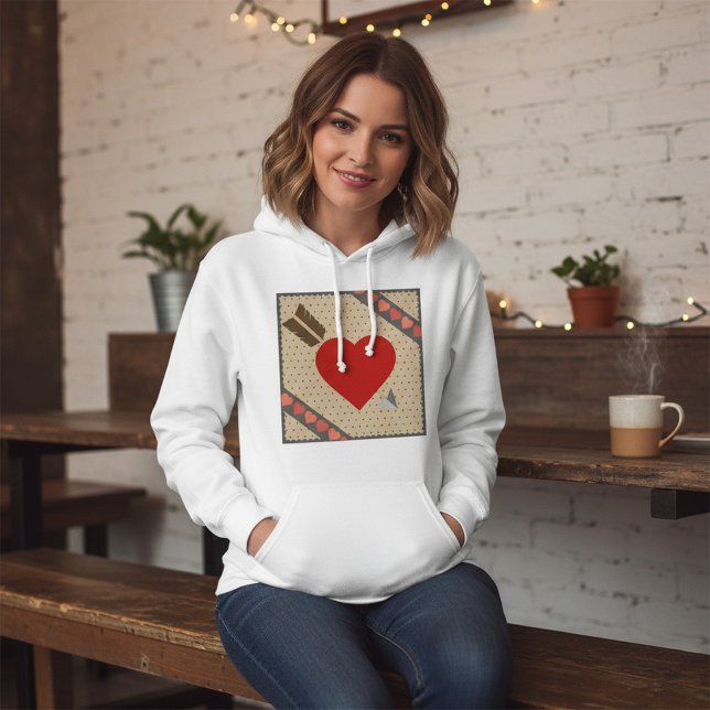 Cupid Heart med Arrow Romantic Valentines Mönster T Shirt (Skapare uppladdad)