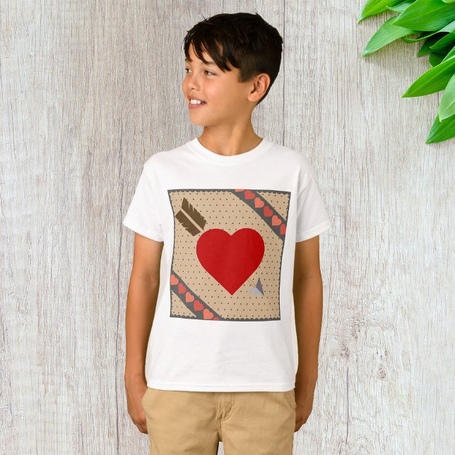 Cupid Heart med Arrow Romantic Valentines Mönster T Shirt (Skapare uppladdad)
