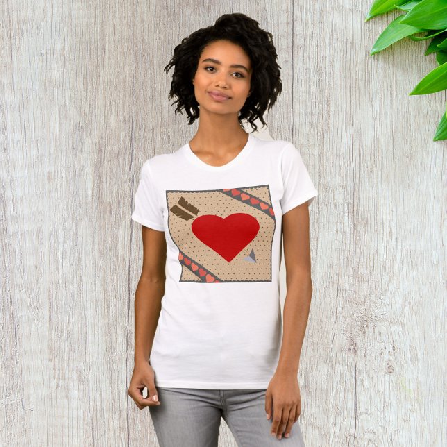 Cupid Heart med Arrow Romantic Valentines Mönster T Shirt (Skapare uppladdad)