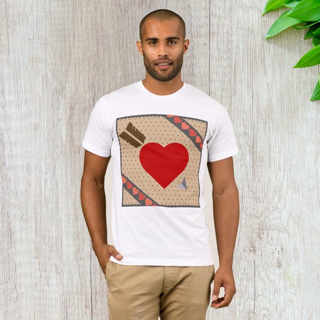 Cupid Heart med Arrow Romantic Valentines Mönster T Shirt (Skapare uppladdad)