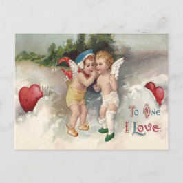 Cupid Heart Snö Cherub Angel Vykort