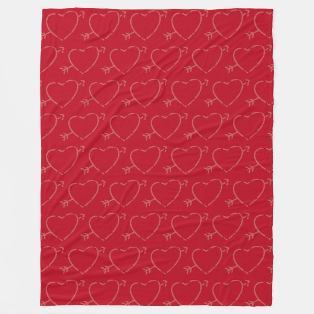Cupid Hearts Fleece Blanket (Framsidan)