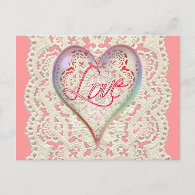 CUPID HEARTS KÄRLEK & SNÖRE by SHARON SHARPE Vykort (Framsida)