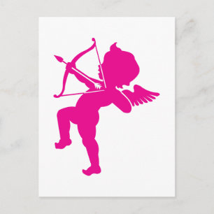 Cupid - Hetero Rosa Cupids Båge och Pil av Kärlek Vykort