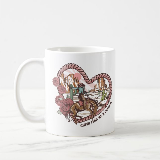 Cupid Hitta mig en Cowboy Kaffemugg (Vänster)