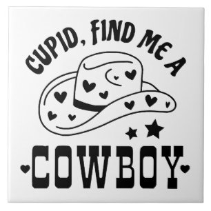 Cupid Hitta Mig En Cowboy Western Kakelplatta