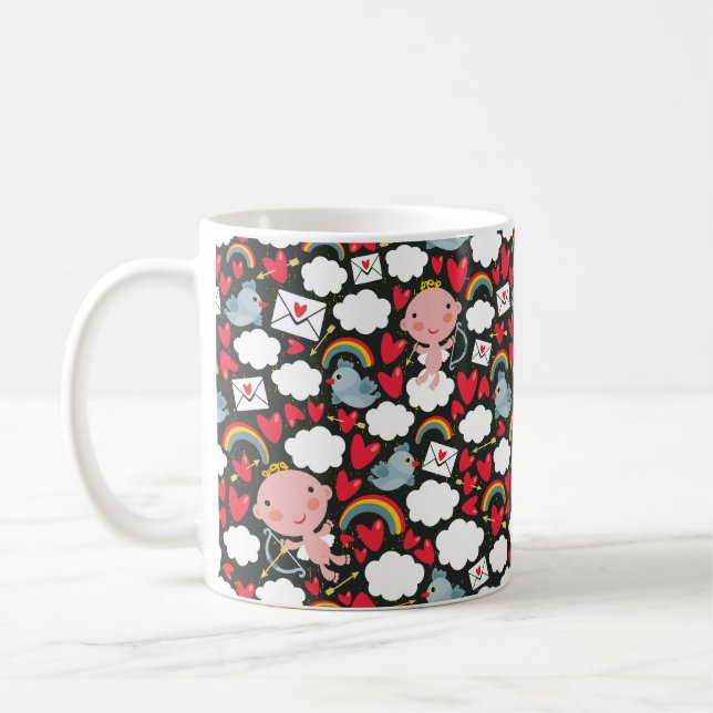 Cupid i himlar kaffemugg (Vänster)