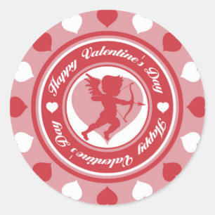 Cupid i rundan runt klistermärke