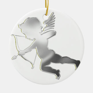 Cupid i silver julgransprydnad keramik