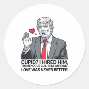 Cupid jag anställde honom enorm kille bästa pilar runt klistermärke