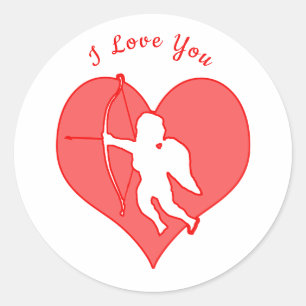 Cupid Kärlek Alla hjärtans dag  Runt Klistermärke