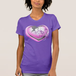 Cupid Kärlek Rosa Blommigt Heart Lila T- Shirt T-shirt