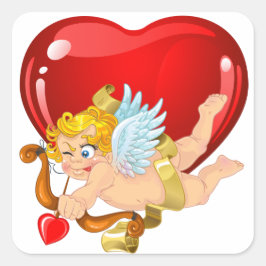 Cupid Kärlek Sticker - SRF Fyrkantigt Klistermärke
