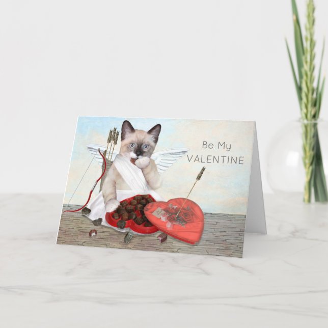 Cupid Kitten Greeting Card Helgkort (Framsida)