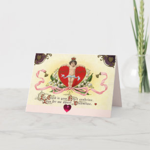 CUPID KUNG AV HJÄRTOR, RED VAX SEAL Valentine Day Helgkort