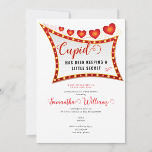 Cupid Little Secret Valentine februari Baby Shower Inbjudningar