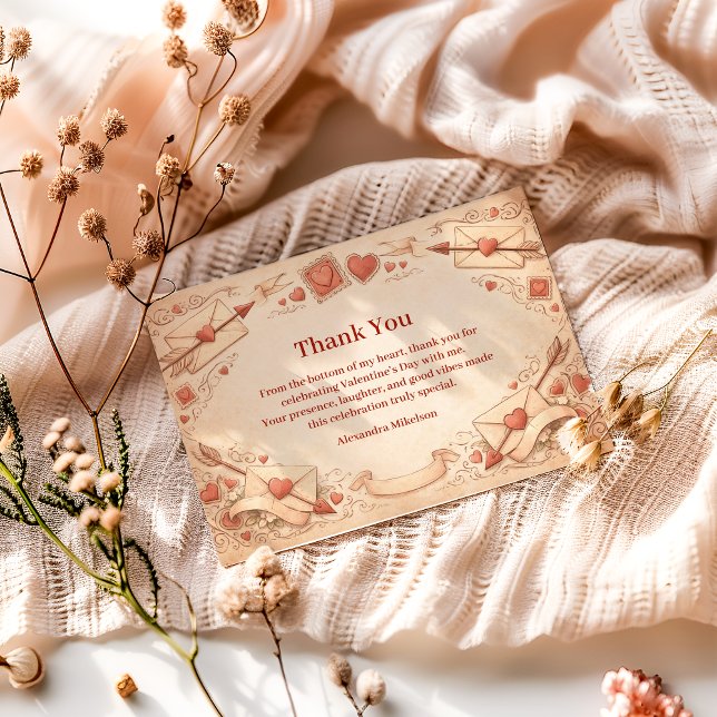 Cupid Love Letters Valentine Party Tack Kort (Skapare uppladdad)