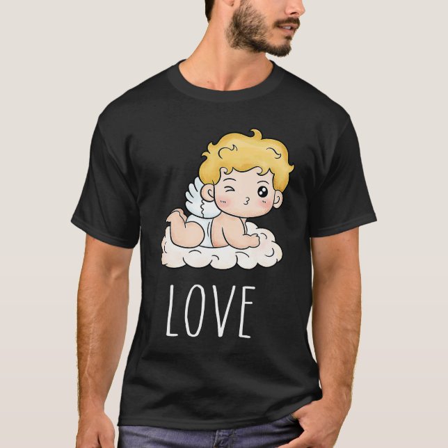 Cupid Love Valentine T Shirt (Framsida)
