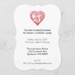 Cupid Mailing Valentine Vintage Heart Inbjudningar